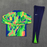 2026/27  Brazil Blue-green Camouflage style  Adult long-sleeved, Half Pull , training suit set