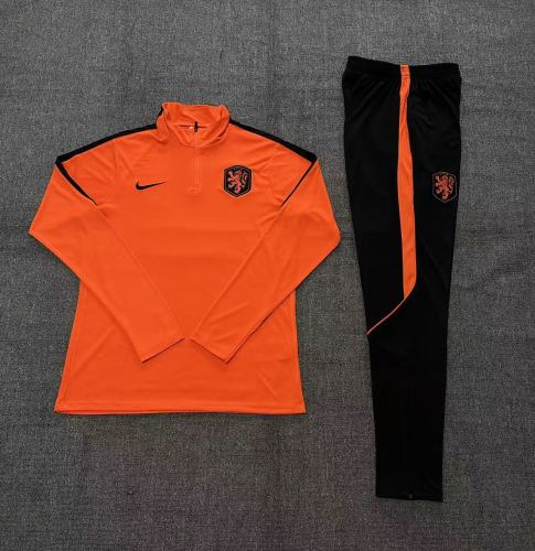 2026/27 Netherlands Orange Adult long-sleeved, Half Pull , training suit set