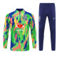 2026/27  Brazil Blue-green Camouflage style  Adult long-sleeved, Half Pull , training suit set