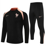 2026/27  France Black  Player version  Adult long-sleeved, Half Pull , training suit set