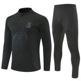 2026/27 LIV  All-black version   Adult long-sleeved, Half Pull , training suit set