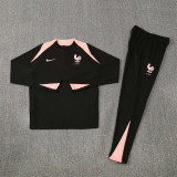 2026/27  France Black  Player version  Adult long-sleeved, Half Pull , training suit set