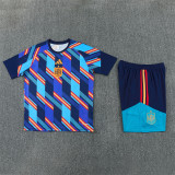 2026/27 Spain  Camouflage style Sapphire blue  Double zippers pockets Training Short Suit