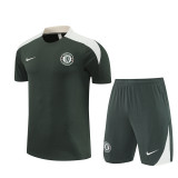 2026 CHE Military green Double zippers pockets Training Short Suit