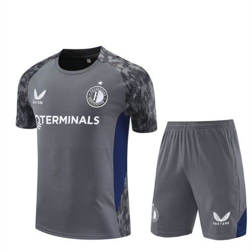 25/26  Feyenoord Dark gray Double zippers pockets Training Short Suit