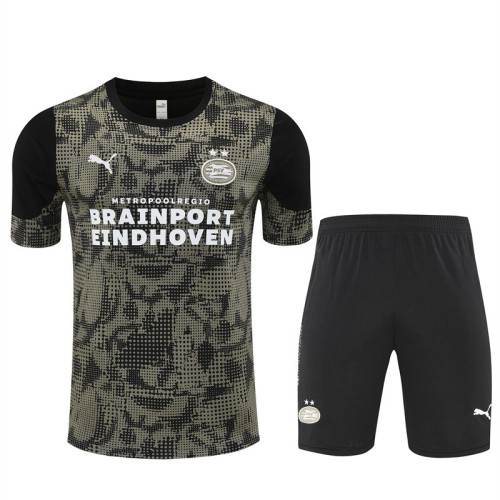 25/26 PSV Black Camouflage style Double zippers pockets Training Short Suit