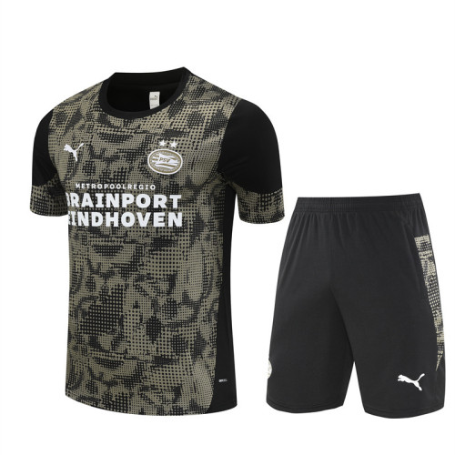 25/26 PSV Black Camouflage style Double zippers pockets Training Short Suit
