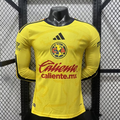 26/27 Club America  Home Long Sleeve  Player Version Soccer Jersey