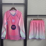 25/26 BAR Special Edition Long sleeves pink Adult Set of clothes Soccer Jersey