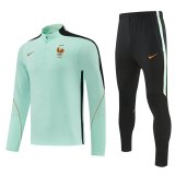 2026/27  France  Light green  Adult long-sleeved, Half Pull , training suit set