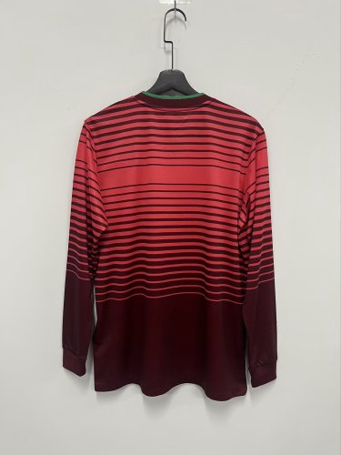 2014 Portugal Home Retro Jerseys Long Sleeve Fans Soccer Jersey
