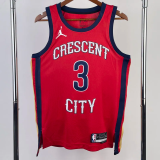 22-23 Pelicans McCOLLUM #3 Red Top Quality Hot Pressing NBA Jersey (Trapeze Edition) 飞人版
