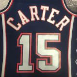 2006-07 NETS CARTER #15 Dark Blue Retro Top Quality Hot Pressing NBA Jersey