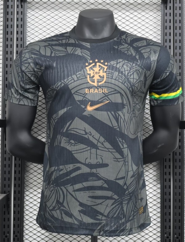 24-25 Brazil Black Special Edition Player Version Soccer Jersey
