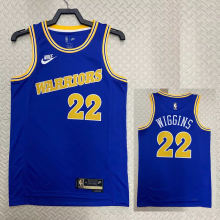 22-23 WARRIORS WIGGINS #22 Blue Top Quality Hot Pressing NBA Jersey (Retro Logo)