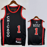23-24 BULLS ROSE #1 Black City Edition Top Quality Hot Pressing NBA