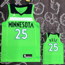 Timberwolves ROSE #25 Fluorescent Green Top Quality Hot Pressing NBA Jersey Timberwolves ROSE #25 Fluorescent Green Top Quality Hot Pressing NBA Jersey