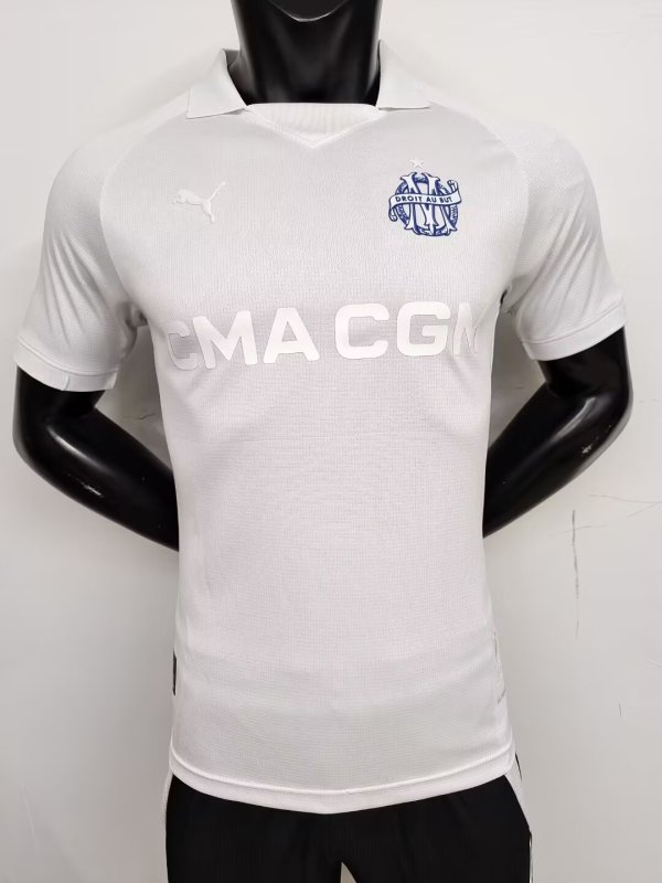 24-25 Marseille White 125th Anniversary Player Version Soccer Jersey
