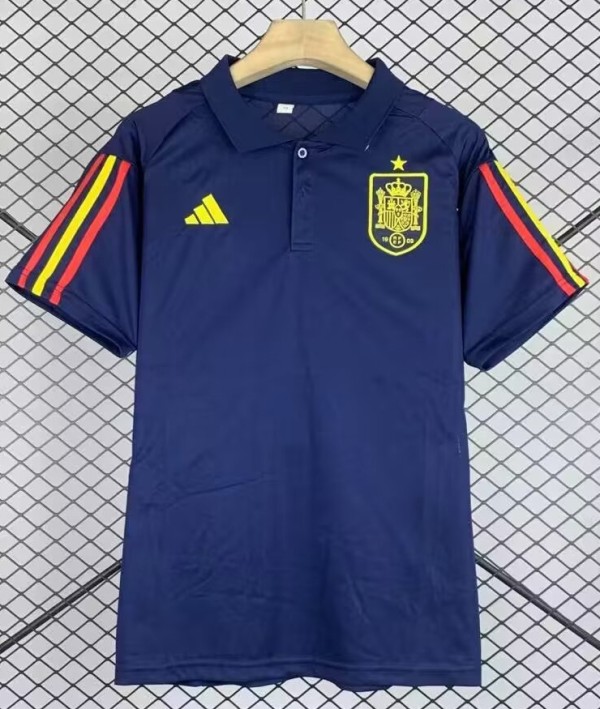 24-25 Spain Royal Blue Polo Short Sleeve