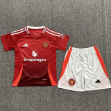 24-25 Man Utd Home Kids Soccer Jersey