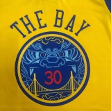 2018 Warriors CURRY #30 Yellow Retro NBA Jersey