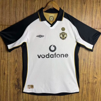 2001-2002 Man Utd 100th Centenary White Black Retro Soccer Jersey 2001-2002 Man Utd 100th Centenary White Black Retro Soccer Jersey