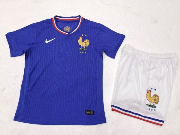 2024 France European Cup Home Player Version Kids Soccer Jersey