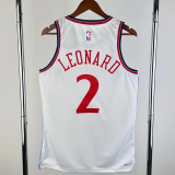24-25 Clippers LEONARD #2 White City Edition Home Top Quality Hot Pressing NBA Jersey