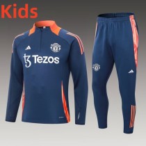 24-25 Man Utd High Quality Kids Half Pull Tracksuit
