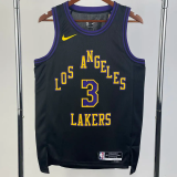 23-24 LAKERS DAVIS #3 Black City Edition Top Quality Hot Pressing NBA Jersey