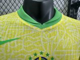 2024 Brazil Home Long sleeves Player Version Soccer Jersey
