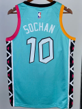 22-23 SA Spurs SOCHAN #10 Blue City Edition Top Quality Hot Pressing NBA Jersey