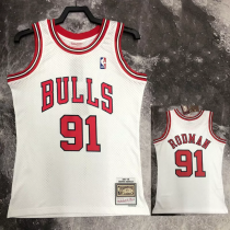1998 BULLS RODMAN #91 White Retro Top Quality Hot Pressing NBA Jersey 1998 BULLS RODMAN #91 White Retro Top Quality Hot Pressing NBA Jersey