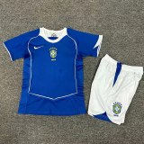 2004 Brazil Away Retro Kids Soccer Jersey
