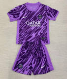 24-25 PSG Purple GoalKeeper Kids Soccer Jersey