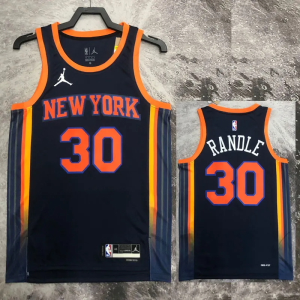 22-23 KNICKS RANDLE #30 Black Top Quality Hot Pressing NBA Jersey (Trapeze Edition)