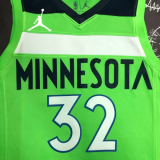 Timberwolves TOWNS #32 Fluorescent Green Top Quality Hot Pressing NBA Jersey
