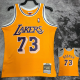 1999 LAKERS RODMAN #73 Yellow Retro Top Quality Hot Pressing NBA Jersey