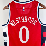 24-25 Clippers WESTBROOK #0 Red Top Quality Hot Pressing NBA Jersey (Trapeze Edition)