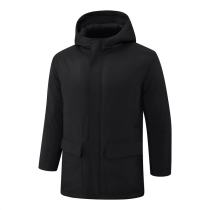 24-25 Black Hooded Windbreaker Fabric Cotton Coat 光板