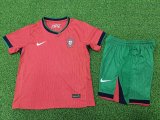 2024 Portugal European Cup Home Player Version Kids Soccer Jersey
