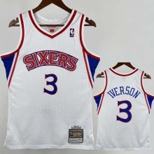 1996-1997 76ERS IVERSON #3 White Retro Top Quality Hot Pressing NBA Jersey