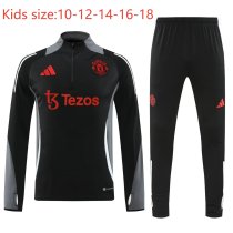 24-25 Man Utd High Quality Kids Half Pull Tracksuit