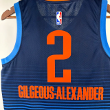 23-24 OKC Thunder GILGEOUS-ALEXANDER #2 Blue City Edition Top Quality Hot Pressing NBA Jersey (蓝色条纹 )