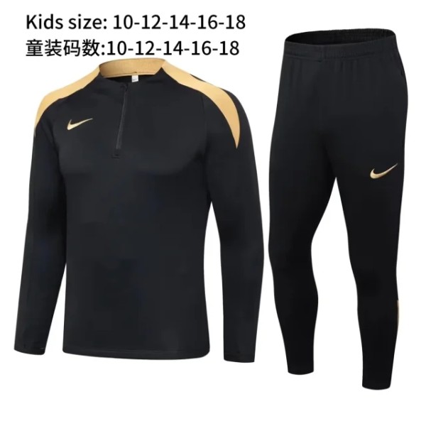 2024 NK Black Kids Half Pull Tracksuit