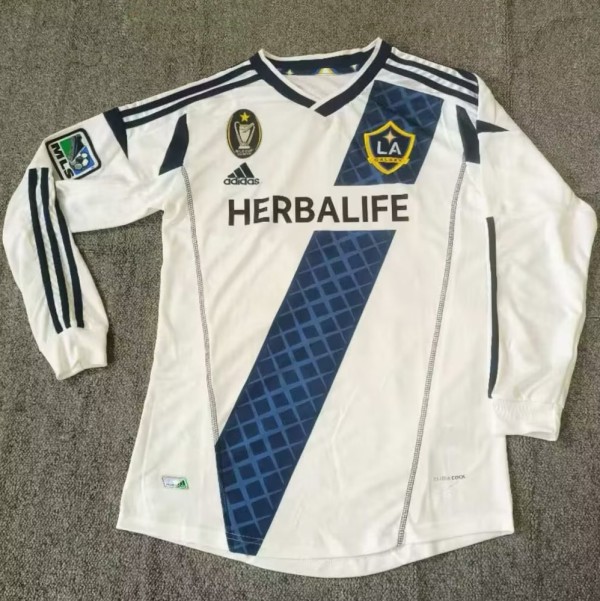 2013 LA Galaxy Home Long Sleeve Retro Soccer Jersey
