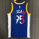 21-22 Warriors TOSCANO #95 'Mexico' Blue City Edition Top Quality Hot Pressing NBA Jersey