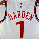 24-25 Clippers HARDEN #1 White City Edition Home Top Quality Hot Pressing NBA Jersey