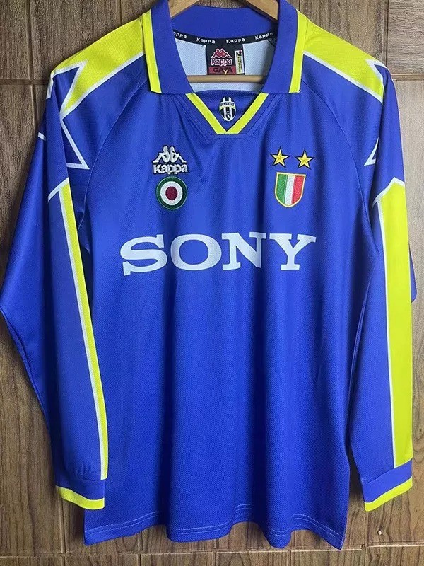 1996-1997 JUV Away Blue Retro Long Sleeve Soccer Jersey