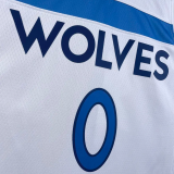22-23 Timberwolves RUSSELL #0 White Top Quality Hot Pressing NBA Jersey